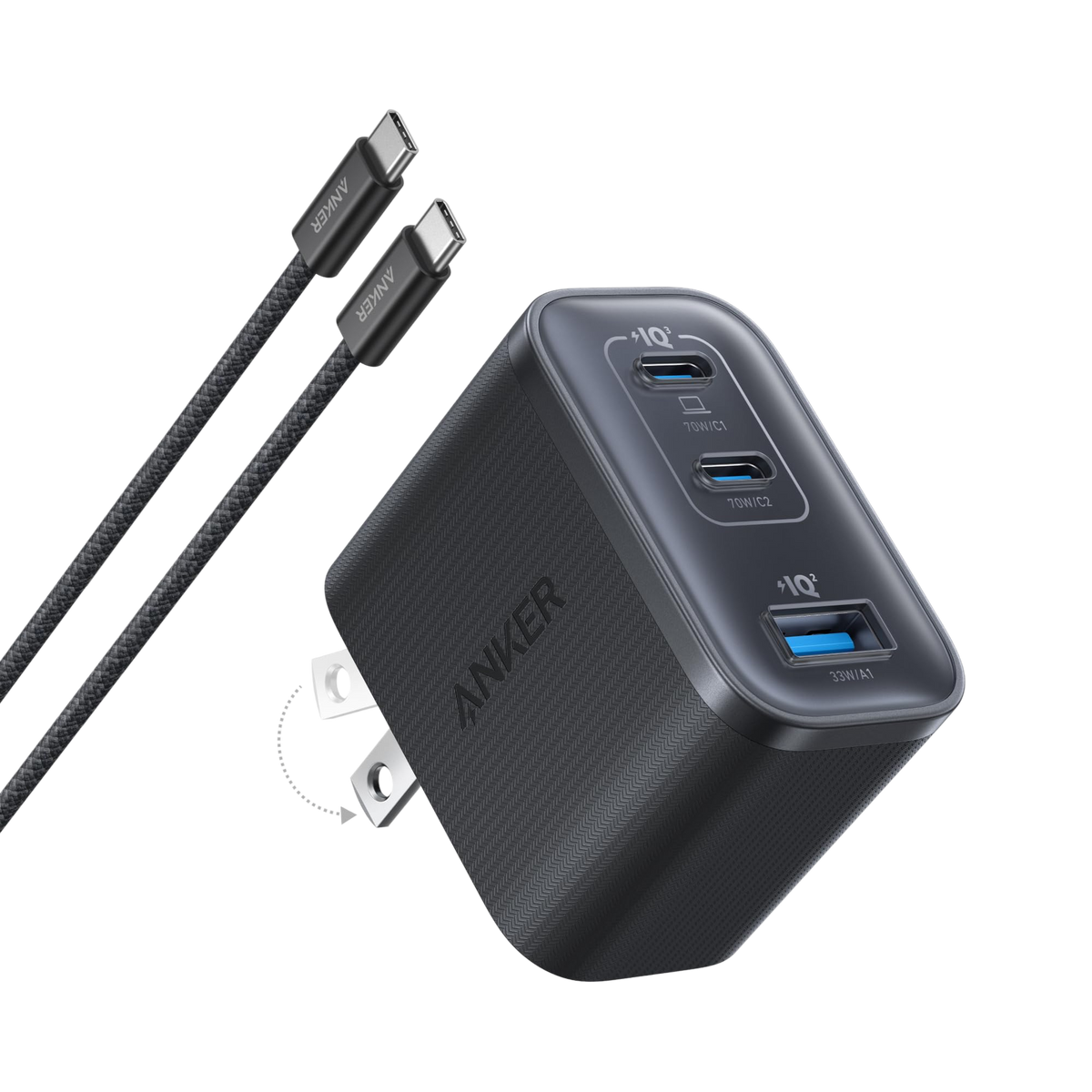 Anker Nano Charger (70W, 3 Ports)
