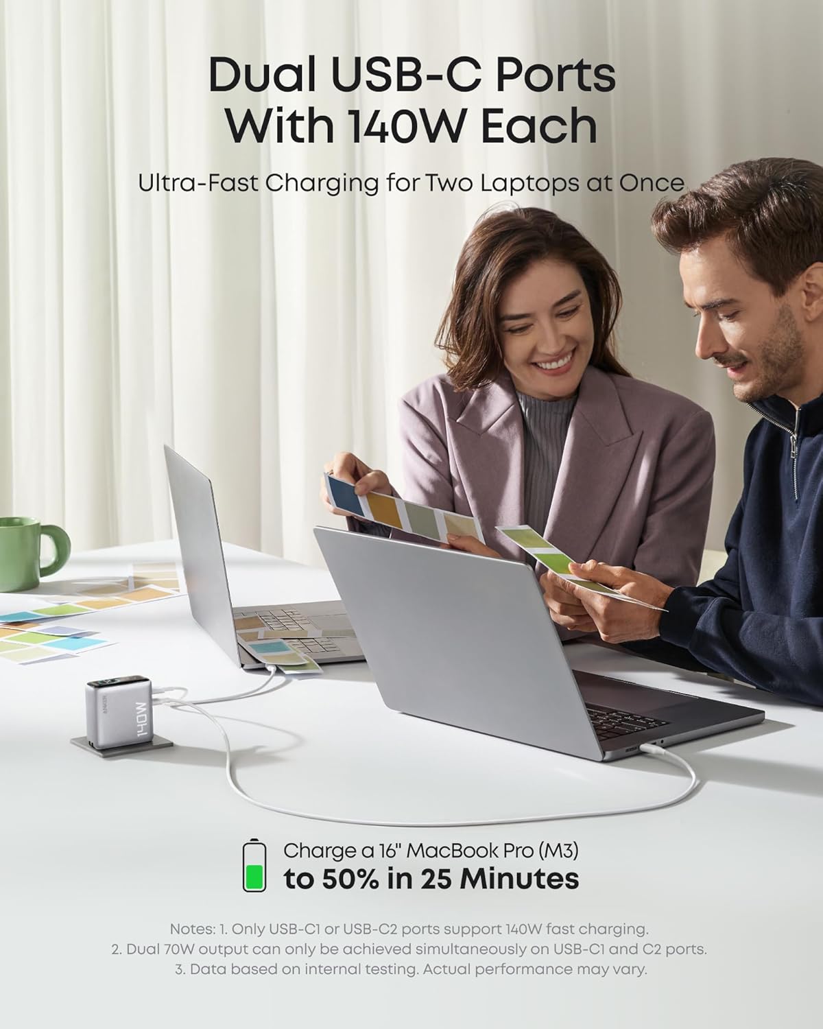 Anker Charger (140W, 4-Port, PD 3.1) with USB-C Cable